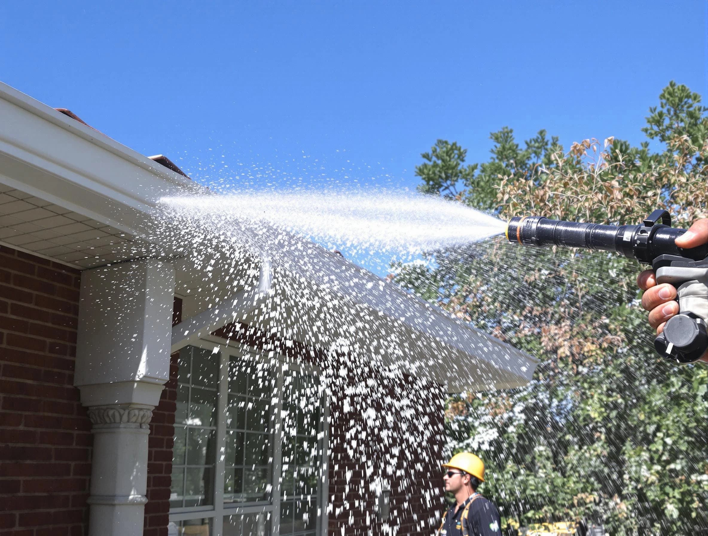 Cleared downspout by Aurora Roofing Company ensuring unrestricted flow in Aurora, OH