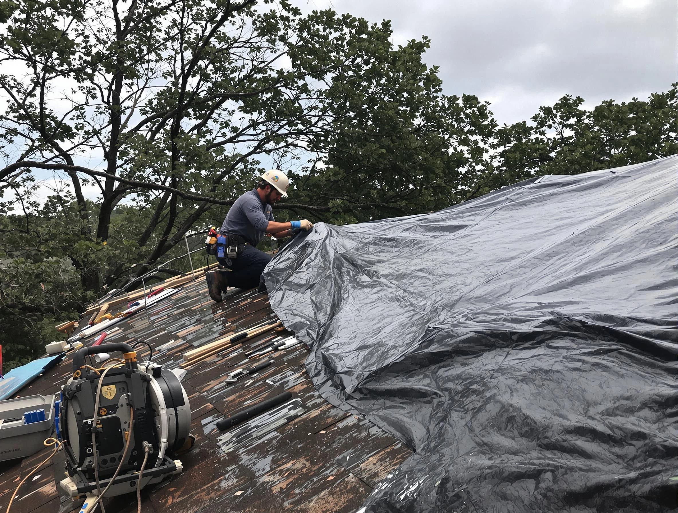 Aurora Roofing Company responding to an emergency roof repair call in Aurora, OH