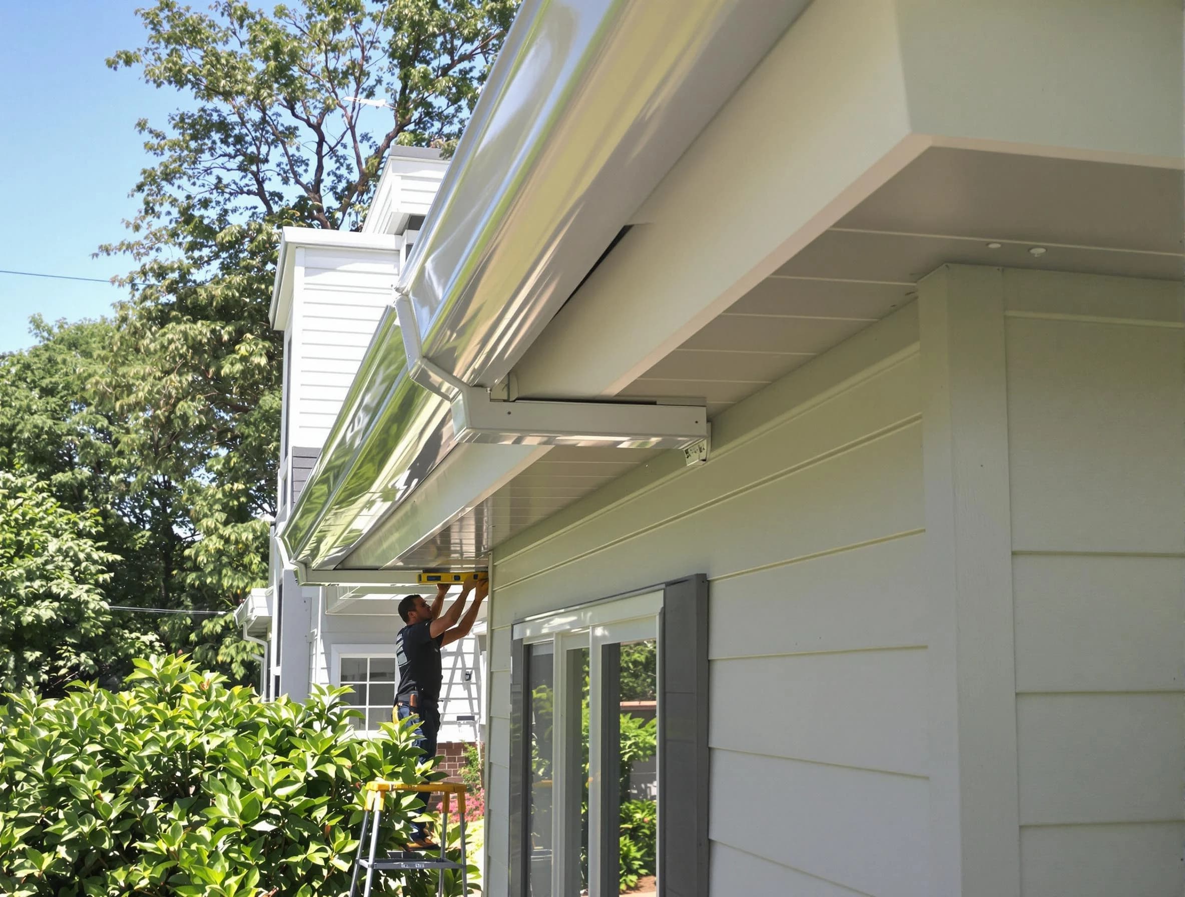 Properly aligned gutter system installed by Aurora Roofing Company in Aurora, OH