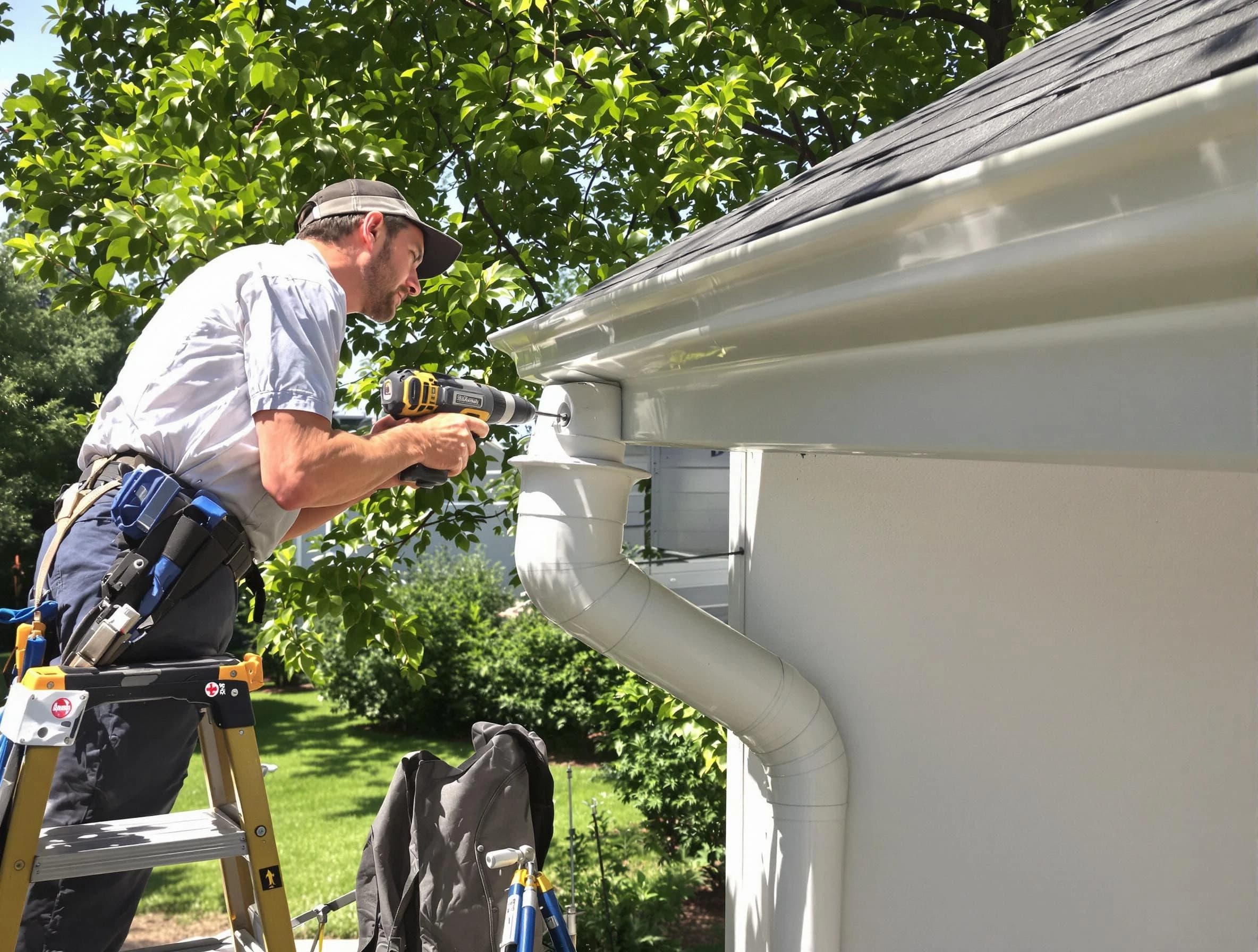 Properly installed rain gutters by Aurora Roofing Company in Aurora, OH