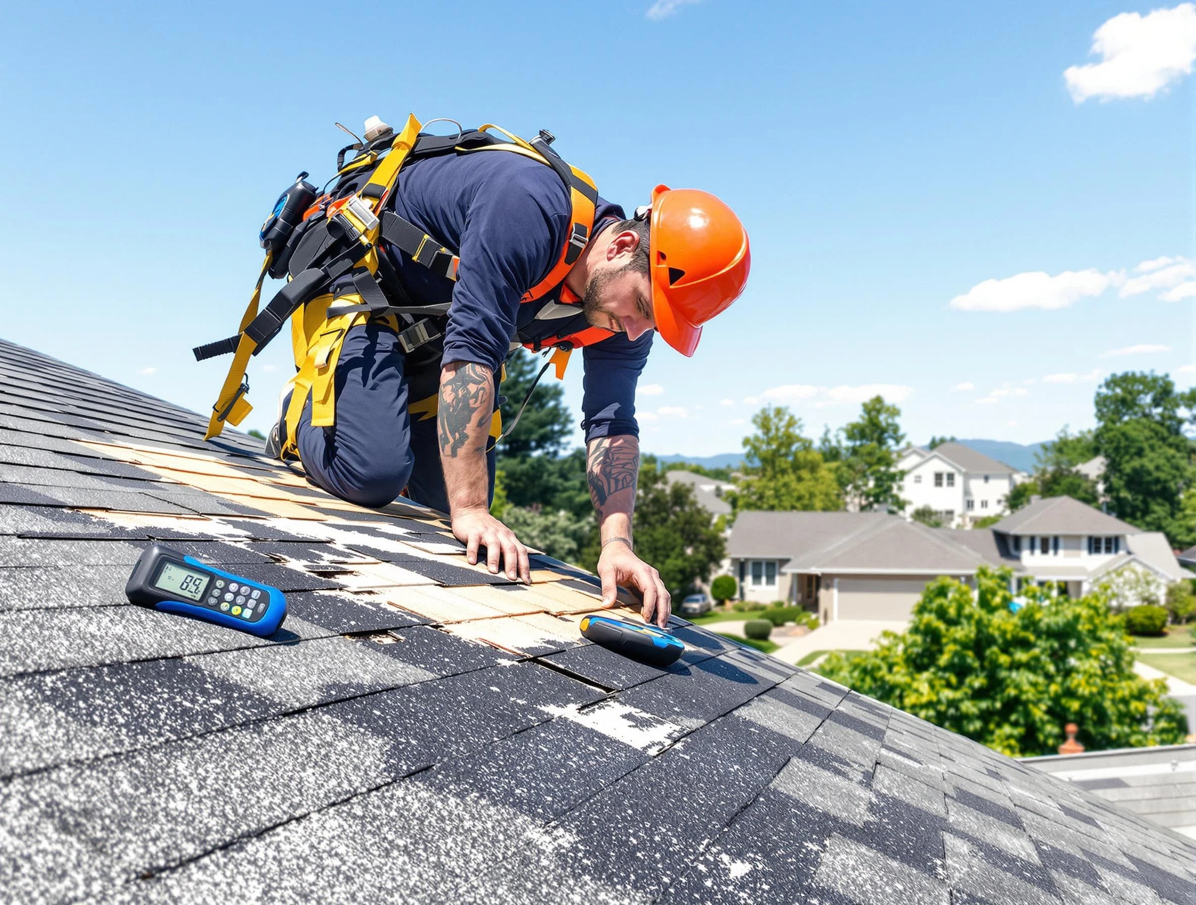 Aurora Roofing Company professional performing roof repairs in Aurora, OH